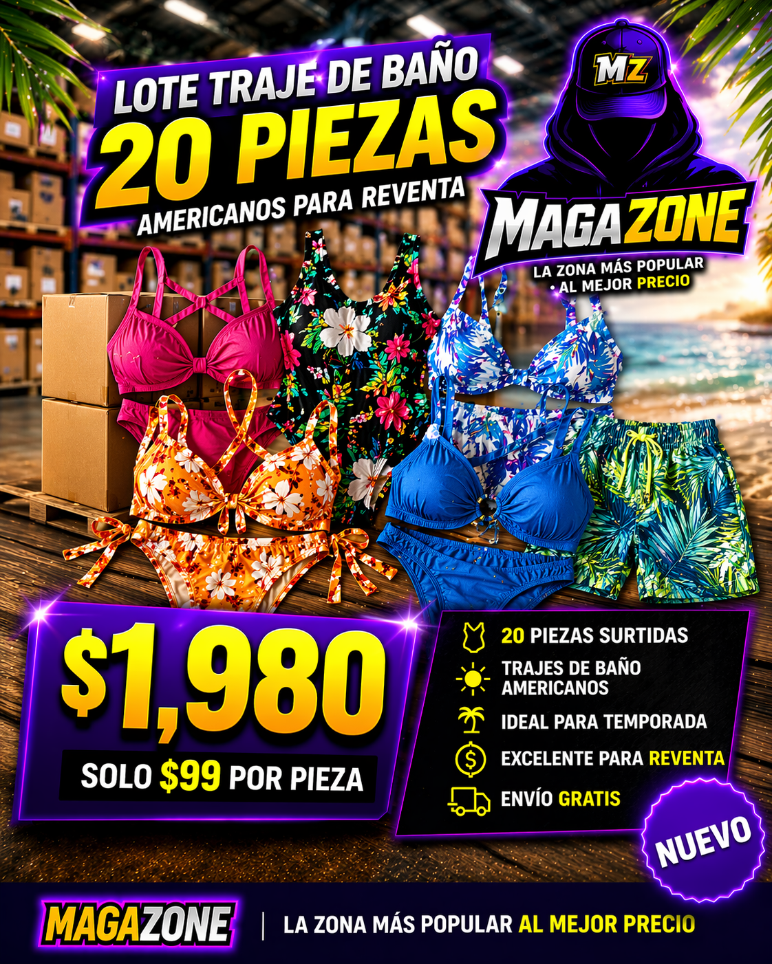TRAJE DE BAÑO 20 PIEZAS